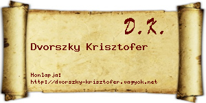 Dvorszky Krisztofer névjegykártya